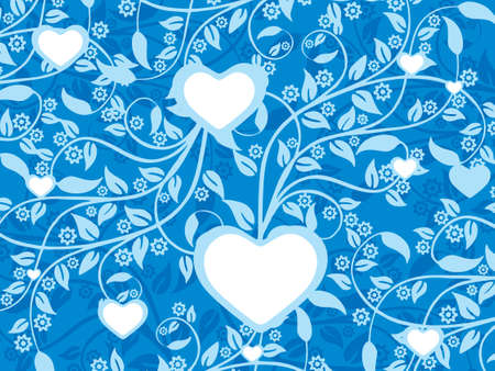 Valentine Day floral background with heartのイラスト素材