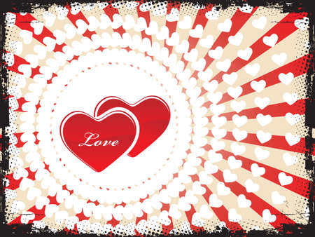 Valentine Day grunge halftone background with heartのイラスト素材
