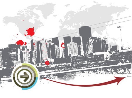 arrow Skyscrapers on white background. Vector artのイラスト素材