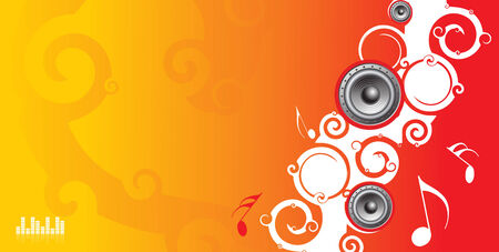 Abstract line swirl music background with music note . Vector illustration.のイラスト素材