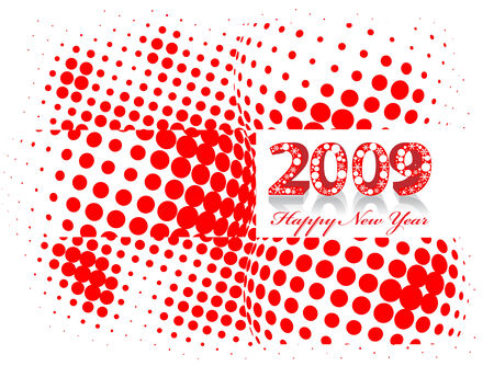 2009 wave halftone element for design - New Year backgroundのイラスト素材