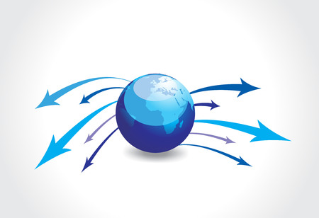 abstract arrow background with color wave line.のイラスト素材