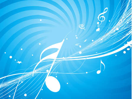 Musical wave line of musical notesのイラスト素材