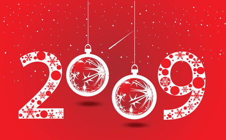 2009 new year composition.Vector illustrationのイラスト素材