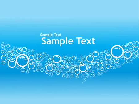 Vector Bubbles background with sample textのイラスト素材