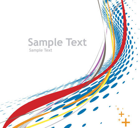 abstract rainbow wave halftone line with sample text backgroundのイラスト素材