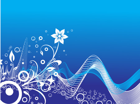 abstract grunge floral background with Bubbles background,vector illustrationのイラスト素材