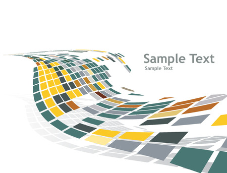 abstract mosaic vector composition with sample text backgroundのイラスト素材