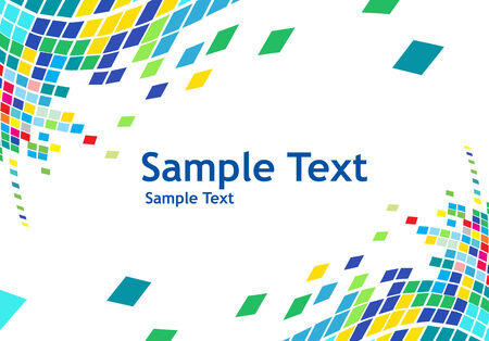 abstract mosaic vector composition with sample text backgroundのイラスト素材