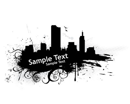 Grunge urabn City with sample textのイラスト素材