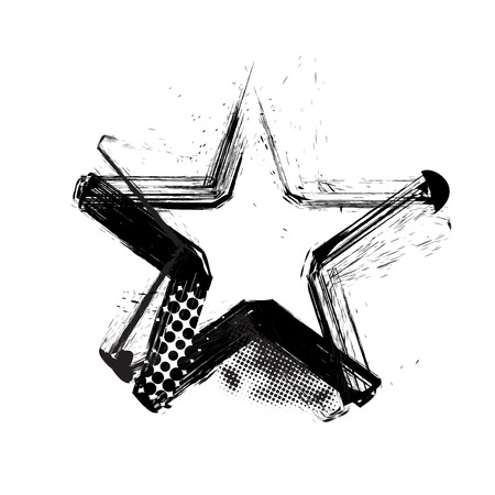 vector halftone Grunge star with white backgroundのイラスト素材