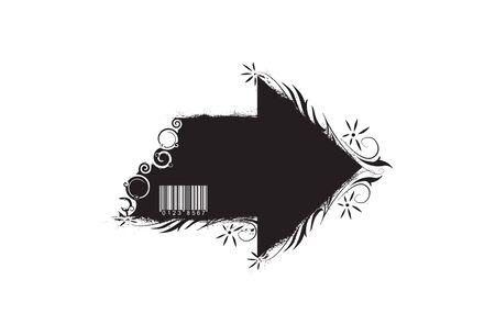 grunge swirl floral barcode backgroundのイラスト素材