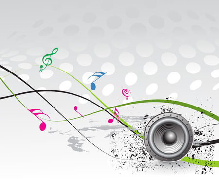 Illustration on a musical theme with music note backgroundのイラスト素材