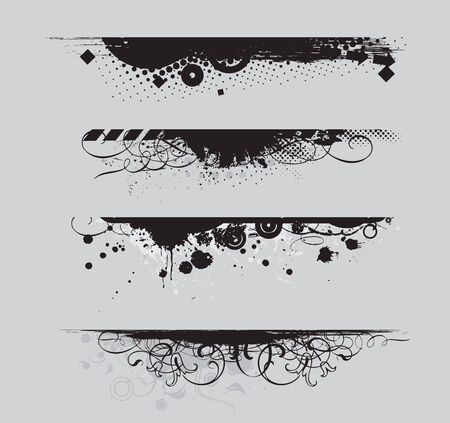 four different Grunge banners with place for your text.のイラスト素材
