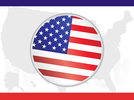 Campaign Buttons with American flag backgroundのイラスト素材