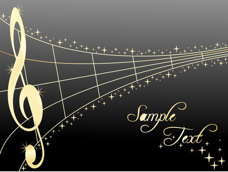 Abstract musical lines with music notes. Vector illustrationのイラスト素材