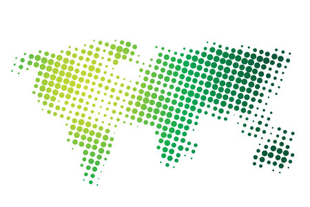 Dotted vector halftone World Mapのイラスト素材