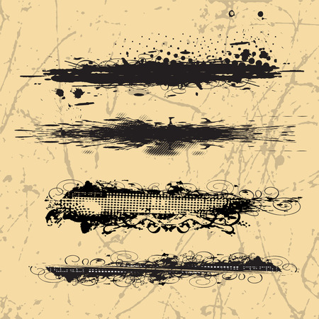 four different Grunge banners with place for your text.のイラスト素材