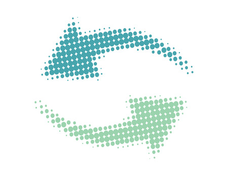 Rainbow Loop with vector halftone dots arrowのイラスト素材