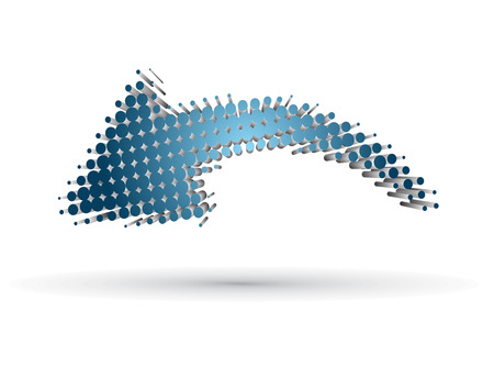 3D glossy halftone arrow Icon,vector illustrationのイラスト素材