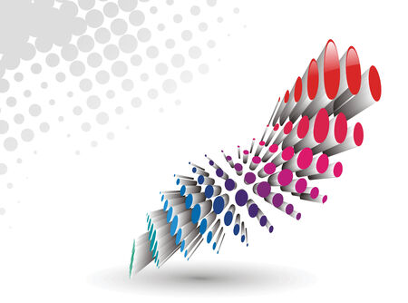 3d rainbow color vector wave halftoneのイラスト素材