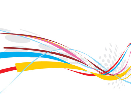 rainbow wave line background with halftone backgroundのイラスト素材