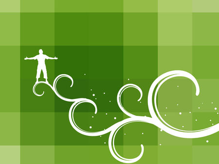 vector illustration of a man with open arms with floral backgroundのイラスト素材