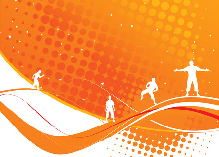 vector illustration of a man with open arms with abstract halftone backgroundのイラスト素材