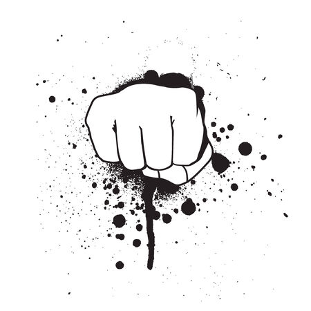 vector grunge hand isolated on a white backgroundのイラスト素材