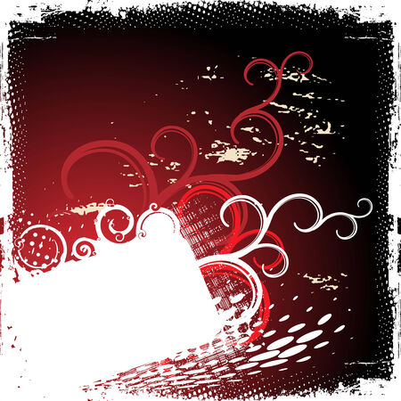 Grunge flower background with swirl waves, element for design, vector illustrationのイラスト素材