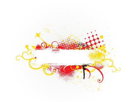 grunge flower background with swirl waves, element for design, vector illustrationのイラスト素材