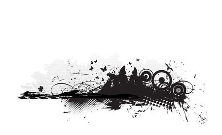grunge urban banner with an inky dribble strip,vector illustrationのイラスト素材