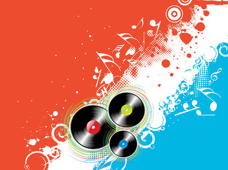 music disk on grunge-rainbow halftone background
のイラスト素材