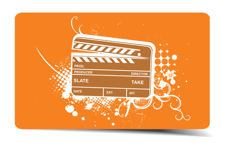 Vector grunge modern colored clapper board with white board.のイラスト素材