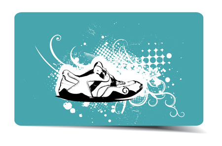 grunge card with an inky dribble strip,vector illustrationのイラスト素材