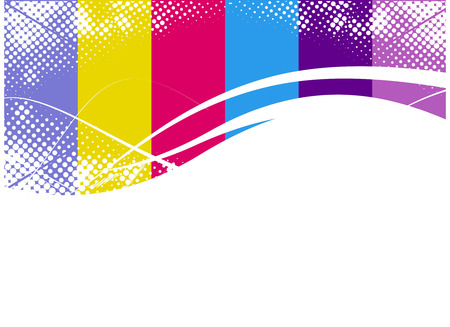 Vector - rainbow wave  colored abstract backgroundのイラスト素材