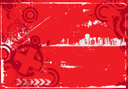 abstract urban grunge city background,vector illustrationのイラスト素材