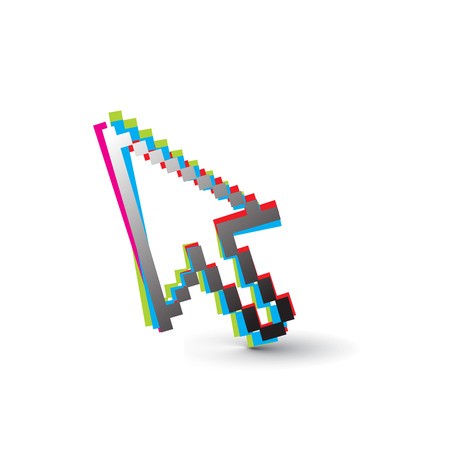 rainbow color vector mouse cursor symbol,vector illustrationのイラスト素材