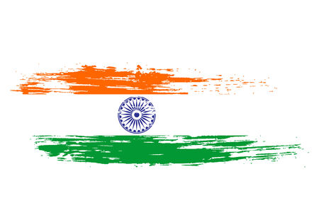 grunge flag of India with white backgroundのイラスト素材