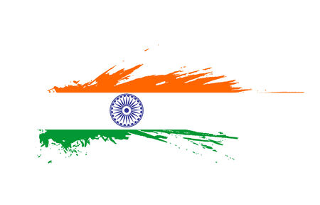 grunge flag of India with white backgroundのイラスト素材