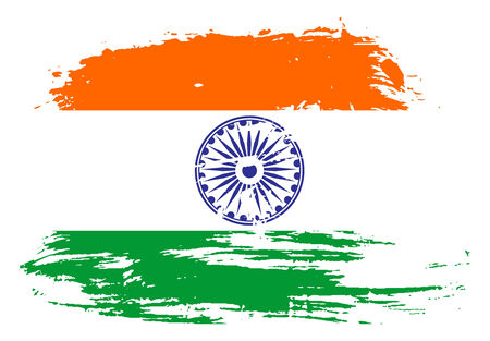 grunge flag of India with white backgroundのイラスト素材