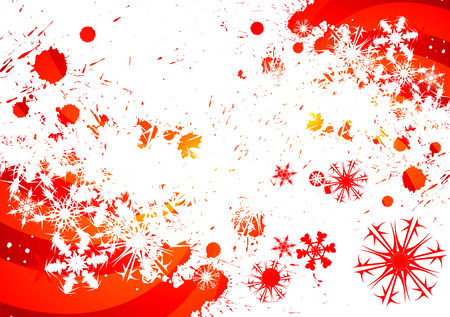 abstract grunge red Christmas snow backgroundのイラスト素材