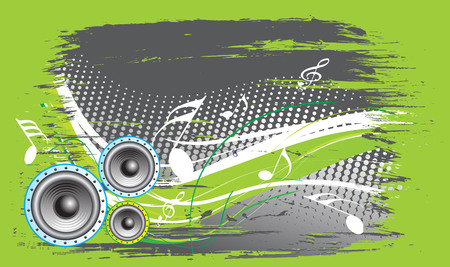 3d speaker on retro wave lien backgroundのイラスト素材