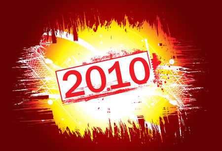 abstract grunge new year 2010  rubber stampsのイラスト素材