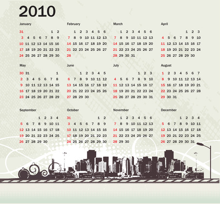 modern city calendar for 2010のイラスト素材