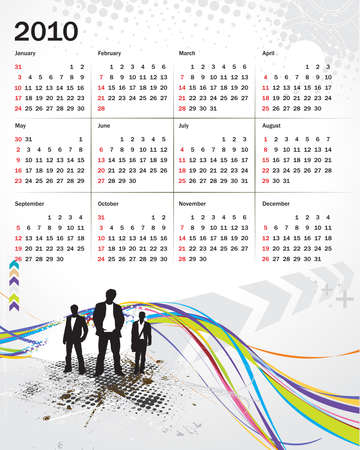 abstract futuristic background calendar for 2010のイラスト素材