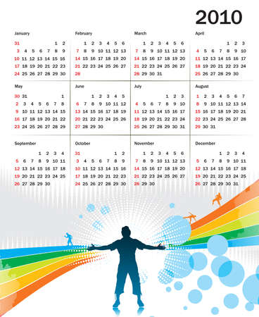 abstract futuristic background calendar for 2010のイラスト素材