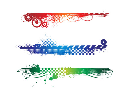 three different grunge banners with place for your text.のイラスト素材