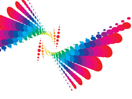 Abstract rainbow wave halftone background, のイラスト素材