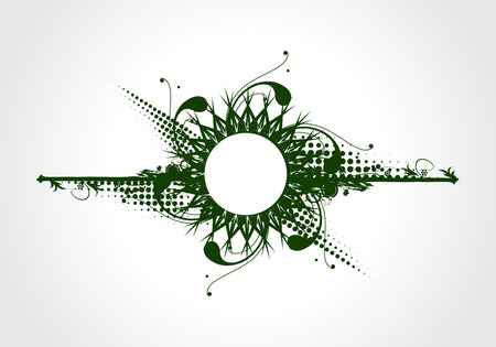 Grunge flower background with waves, element for design,  illustrationのイラスト素材